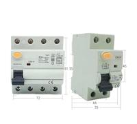 1PCS CZK1-4P TYPEB differenziale differenziale interruttore DC 4 Poli 40A 63A 30mA 100mA 300mA 6KA corrente DC (6mA)(AC Class EM Type,4P100A1000MA)