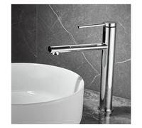 1PCS di Lusso Rubinetto Del Bacino Del Bagno Corto/Alto Montaggio A Pavimento Rubinetto Singola Maniglia Rubinetto Calda e Fredda Lavabo Contenitore Lavello gru(Chrome tall)