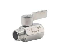 1PCS DN15 1/2 '' valvola a sfera, in acciaio inox mini valvola a sfera NPT femmina filettatura maschio valvola di chiusura