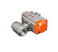 1PCS DN15 DN20 DN25 DN32 DN40 DN50 valvola a sfera pneumatica a due pezzi con piattaforma alta in acciaio inossidabile Q611F-16P cilindro a doppio effetto(1-1/2")