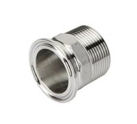 1Pcs DN15-DN50 Stainless Steel SS304 Sanitary Male Threaded Ferrule Pipe Fittings Tri Clamp Type,DN40 x Ferrule 64