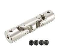 1PCS Giunto Universale Albero Giunto Connettore Sterzo 5mm a 5mm Albero Accoppiamento 52mm Lunghezza 12mm Diametro con Viti e Chiave per RC Modello Motore (Argento)