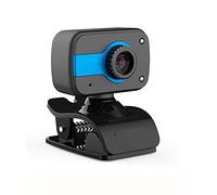 1PCS HD USB Web Camera for PC Laptop Desktop with Microphone Computer Webcams CMOS Digital Video Camera 360-Degree Rotation Clip-on Laptop Recording Conference Suitable for (Blue)