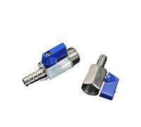1PCS in acciaio inox 304 1/8 1/4 3/8 1/2 x 7/8/10/12mm portagomma mini valvola a sfera sanitaria raccordi for tubi fatti in casa con il blu(1/4",FEMALE_7MM BARB)