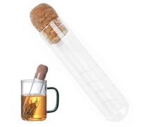 1Pcs Infusore Per Tisane,Filtro Te,Filtro Per Te Sfuso,Filtro Tisana Infusione,Tubi di Vetro Infusore Per Tè Con Tappo In Sughero,Per Teiere,Tazze,Bottiglie,Altezza 15,5 cm,Diametro 3 cm