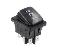 1PCS KCD2 ON-OFF-ON 6Pin black Heavy Duty Sealed Auto Boat Marine Rocker Switch With LED 15A 16A 20A 250V