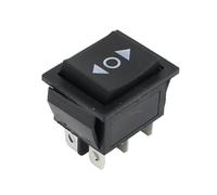 1PCS KCD4 Black Rocker Switch Power Switch ON-Off-ON 3 Position 6 Pins The Arrow is Reset 16A 250VAC/ 20A 125VAC(Reset) Controls Switches