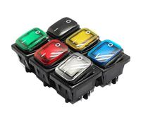 1pcs KCD4 interruttore a bilanciere ad alta resistenza, accensione e spegnimento, punto di contatto argento, pin di rame, Led verde, rosso, 220 V, 30 A. (Red-single-single,110 V-220 V)