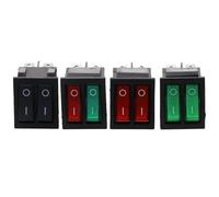 1PCS KCD8 6PIN 16A 250V 20A 125V Doppio interruttore della luce Interruttore a bilanciere Impermeabile ON-OFF KCD6(2D6P-Green Red)