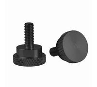 1Pcs/lot M6 X 15mm Anodize Aluminum Alloy Knurled Thumb Screw High Steps Hand Grip Knob Bolts Door Handle Screws(Black)