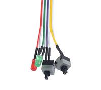 1Pcs PC Compute Cavo di alimentazione della scheda madre Originale On Off Reset con interruttore a pulsante con luce a LED 65 cm