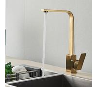 1PCS Piazza Rubinetto Della Cucina Nero Opaco Lucido Calda e Fredda Lavello Della Cucina Rubinetto Girevole A 360 Gradi Miscelatore Controsoffitto Montaggio Rubinetto(Brushed gold)