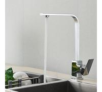 1PCS Piazza Rubinetto Della Cucina Nero Opaco Lucido Calda e Fredda Lavello Della Cucina Rubinetto Girevole A 360 Gradi Miscelatore Controsoffitto Montaggio Rubinetto(Chrome)