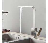 1PCS Piazza Rubinetto Della Cucina Nero Opaco Lucido Calda e Fredda Lavello Della Cucina Rubinetto Girevole A 360 Gradi Miscelatore Controsoffitto Montaggio Rubinetto(Nickel)