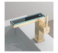 1PCS Pistola Grigio Display Digitale Rubinetto Del Bacino Nero Display della Temperatura del Bagno Rubinetto Lavello Rubinetto Calda e Fredda Gru (Size : Brushed Gold)