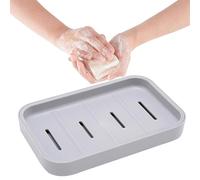 1Pcs Porta Saponetta Bagno,Portasapone Bagno,Portasapone Per Doccia,Contenitore Per Sapone Asciutto,Portasapone a Doppio Strato,Scolare e Mantenere Asciutto,Per Bagno,Cucina,Lavelli(Grigio)