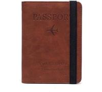 1Pcs PU Pelle Pas Copertura Durevole Pas Blocco Portafoglio Documento Outdoor Accessori Da Viaggio Organizer Caso marrone, Come mostrato