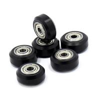 1PCS Puleggia di Plastica Trasparente Puleggia Piccolo Grande V slot Cuscinetto A Sfere MR105/625ZZ Perlin Openbuild for Parti Della Stampante 3D(Big Black Wheel)