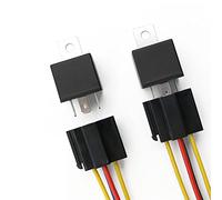 1Pcs Relè for auto 12V 24V 4pin 5pin 4P 5P 40A for con terminale in rame rosso nero automatico presa relè(24V 4P)