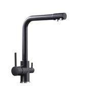 1PCS Rubinetto Della Cucina Cromato Doppio Beccuccio Filtro In Ottone Purificatore Contenitore Lavello Miscelatore Rubinetto Caldo e Freddo(Black Chrome)