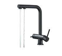 1PCS Rubinetto filtro da cucina Spray estraibile Rubinetto filtro girevole 360 Rubinetto doppio spruzzatore Contenitore Rubinetto lavello(Matte Black)