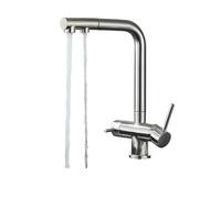 1PCS Rubinetto filtro da cucina Spray estraibile Rubinetto filtro girevole 360 Rubinetto doppio spruzzatore Contenitore Rubinetto lavello(Brushed Nickel)