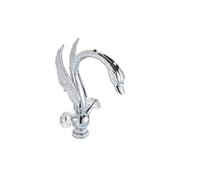 1PCS Rubinetto for lavabo in oro a forma di cigno Rubinetto for bagno Montaggio su piano Doppio manico in Rubinetto miscelatore caldo e freddo(Chrome)