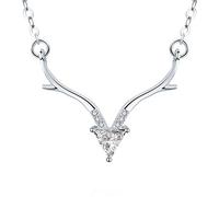 1Pcs Silver Elk Antler Clavicle Chain Beautifully Imitation Elk Shape Artificial Gemstone Beautiful Lady Metal Pendant Jewelry Nice processing