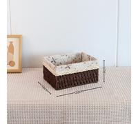 1pcs Simil Rattan Cesta Portaoggetti Tessuto Desktop Scatola Multifunzione