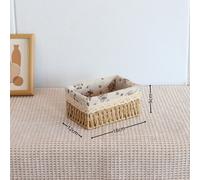 1pcs Simil Rattan Cesta Portaoggetti Tessuto Desktop Scatola Multifunzione