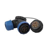 1PCS SP28 IP68 Testa/Quadrato/Dado Tipo di Saldatura Impermeabile Connettore del Cavo A Gomito e Dritto Maschio Femmina Set di prese for 12-15mm(Elbow Nut,1 PCS_19P)