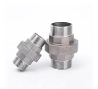 1PCS SS304 Stainless Steel Union Joint Coupling 1/2" 3/4" 1" 1-1/4" 1-1/2" 2" Double Male Thread Cast Pipe Fitting(1") Plumbing Fittings