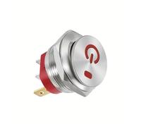 1pcs style1 red 12-24V Metal button boat switch round self-locking 2-speed 3-pin 22mm15A with lamp self-repair