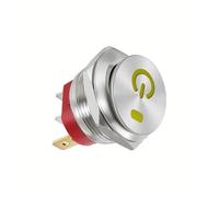 1pcs style1 yellow 3-6V Metal button boat switch round self-locking 2-speed 3-pin 22mm15A with lamp self-repair RNUMLIGH