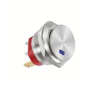 1pcs style2 blue 3-6V Metal button boat switch round self-locking 2-speed 3-pin 22mm15A with lamp self-repair