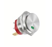 1pcs style2 green 220V Metal button boat switch round self-locking 2-speed 3-pin 22mm15A with lamp self-repair HSMXNEONJB