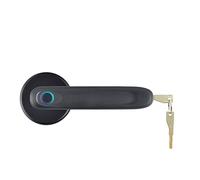 1Pcs Tuya APP Smart Fingerprint Door Lock Biometrico Keyless Entry Handle con 2 chiavi meccaniche senza password Nero Installazione semplice fai da te(Black With Tuya)