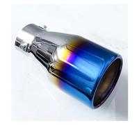 1PCS Universal Car Rear Parti Per Modifiche In Acciaio Inox Titanio Punta Di Scarico Silenziatore Tubo Di Coda Rotondo Auto Ingresso 63mm Tubo Di Scappamento(Roasted Blue)