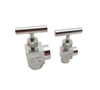 1PCS valvola a spillo in acciaio inossidabile 304 1/8 "1/4" 3/8 "1/2" filettatura interna controllo del flusso valvola di arresto a maniglia singola(3/8")