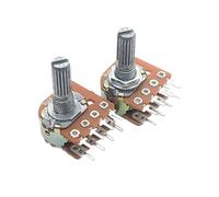 1PCS WH148 Tipo Potenziometro Interruttore Doppio 8-Pin B50K B100K Con Passo Fiore Lunghezza Albero 20mm (100K Ohm)