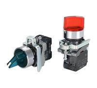 1PCS XB4 Auto reset manopola interruttore 2 marce 3 marce normalmente aperto normalmente chiuso pulsante meccanico autobloccante LED portalampada (DVPCOPM-SL, 3 marce SELF RESET_1NO_380V)