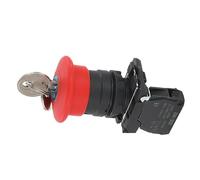 1Pcs XB5 AS142 Key Emergency Stop Red Mushroom Head Size 40MM Push Button Switch Lock NO NC Normally Open AS145 22mm ZB5(1NO1NC) Switches