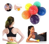 1Pcs Yoga Massage Ball - Spiky per massaggio della schiena con tessuto profondo, massaggiatore plantare, fascite plantare e tutto il corpo Terapia muscolare dei tessuti profondi (Nero)