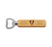 1Pezzi Apribottiglie in legno personalizzato, regalo per il testimone di nozze, regalo inciso per il padre, il nonno, il barista, motivi e testo personalizzati.Maniglia in legno.