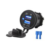 1Pezzi Caricabatteria Dual Ports per Scooter Caricatore USB per Veicoli Barche e Atv Materiale Resistente e Portatile Adatto per Smartphone e Tablet