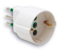 1PEZZO ADATTATORE SEMPLICE IN BLISTER 2P+T spina 10A/ presa schuko