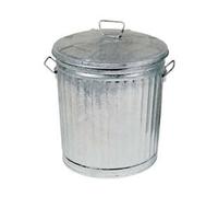 1PEZZO BIDONE IN LAMIERA ZINCATA CON COPERCHIO - lt.14 ? cm.27x33h.
