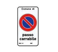 1PEZZO CARTELLO "PASSO CARRABILE AUTIZZAZIONE N." - cm.25x45h.