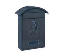 1PEZZO CASSETTA POSTALE CON TETTO E CHIAVE A CILINDRO PER ESTERNI NERA - cm.21x6x31h. - colore nero