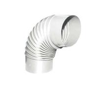 1PEZZO GOMITO 90? PORCELLANATO PER STUFE A LEGNA BIANCO "ALA SMALTO CLASSIC" - ? mm.120